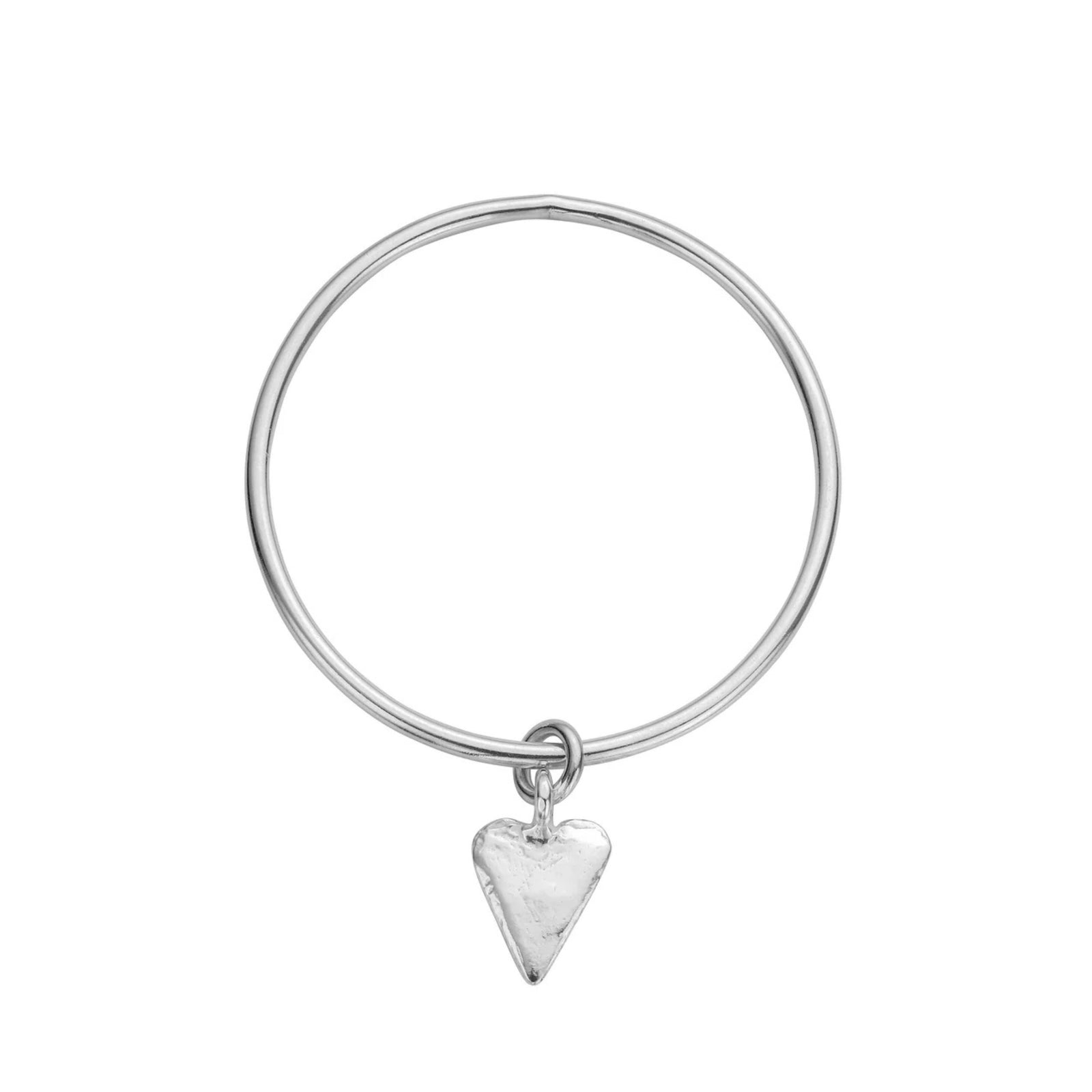 Silver Maxi Heart Bangle