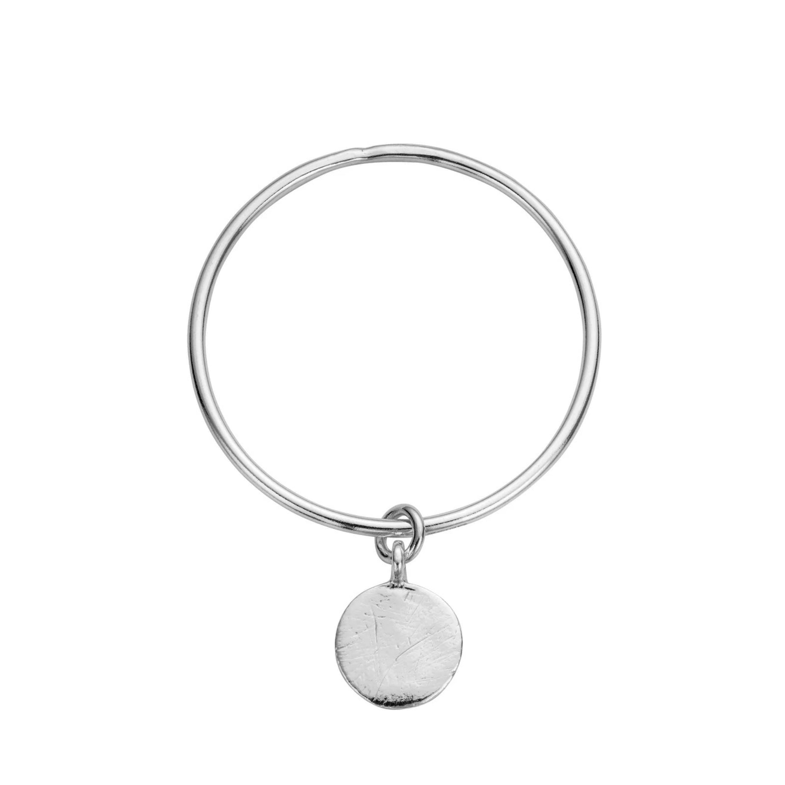 Silver Large Moon Bangle