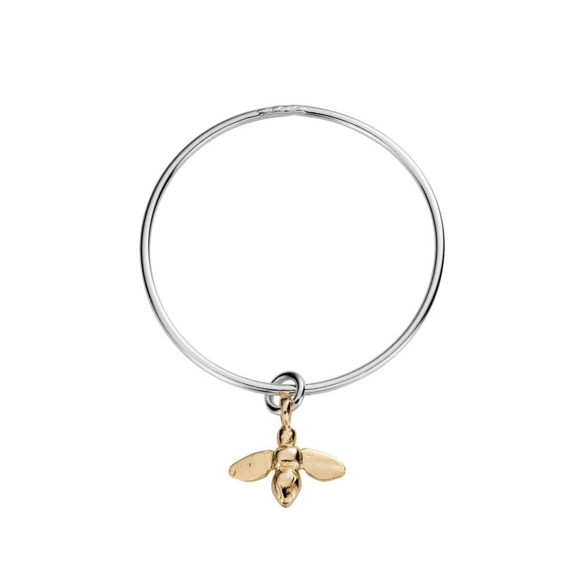 Silver & Gold Large Honey Bee Bangle