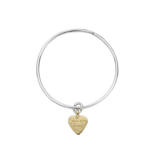 Silver & Gold Medium You Are Loved Bangle