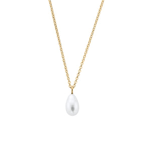 Gold Teardrop Pearl Necklace