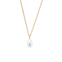 Gold Teardrop Pearl Necklace