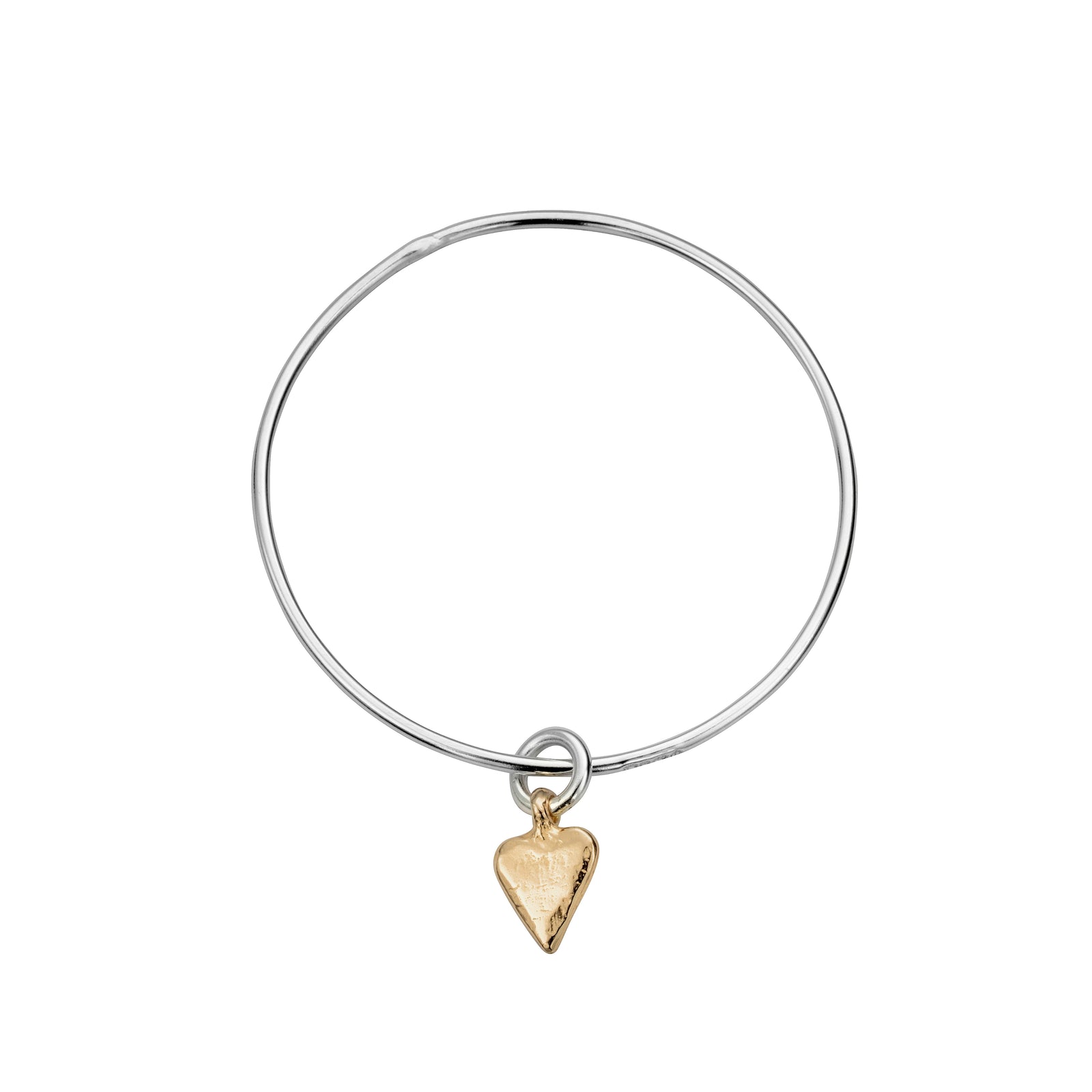 Silver & Gold Mini Heart Bangle