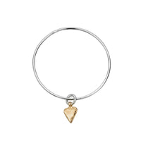 Silver & Gold Mini Heart Bangle