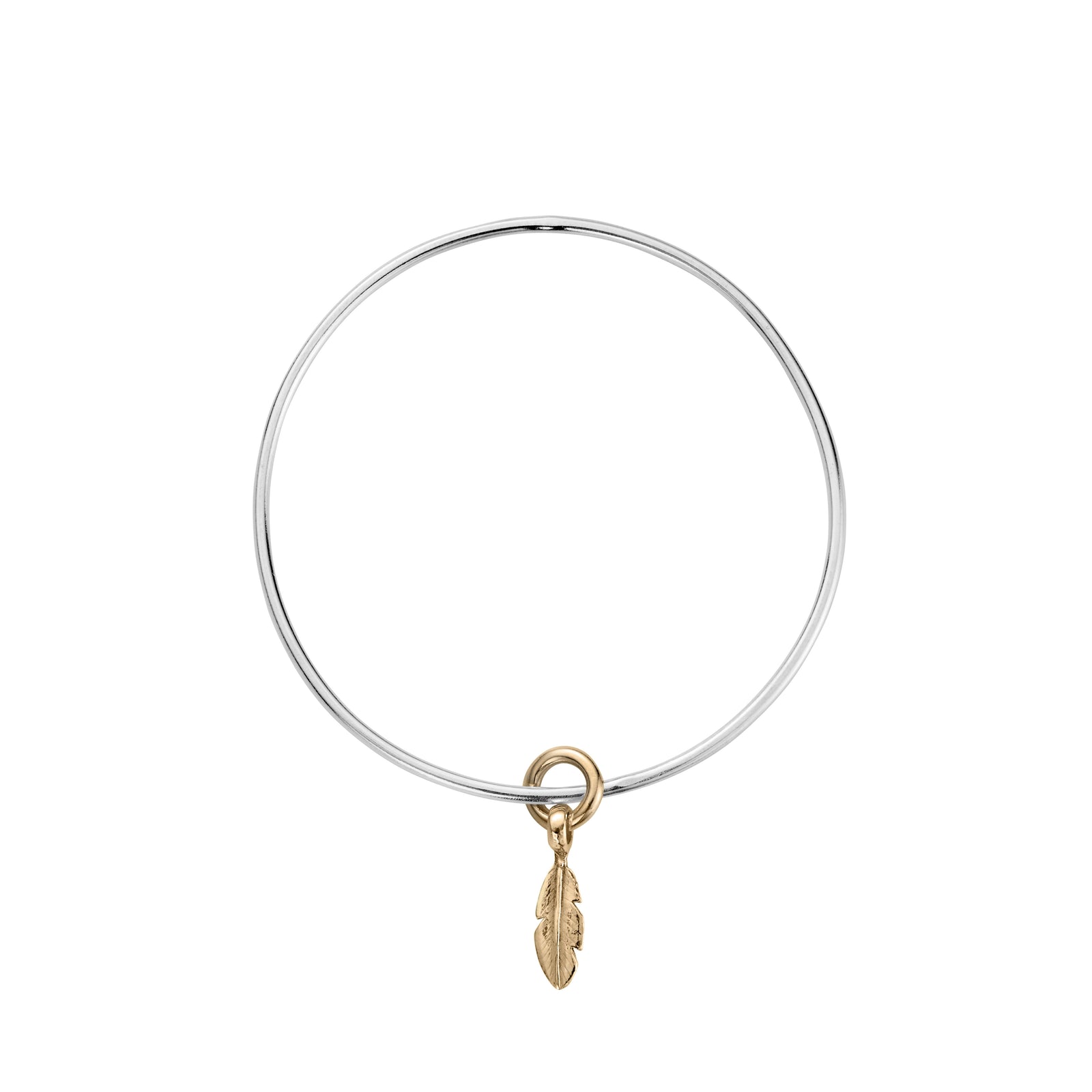 Silver & Gold Baby Feather Bangle