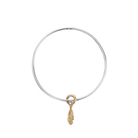 Silver & Gold Baby Feather Bangle