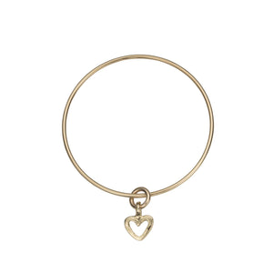 Gold Mini Open Heart Bangle