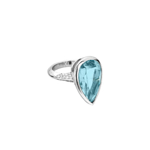 MARILYN White Gold Aquamarine & Diamond Ring