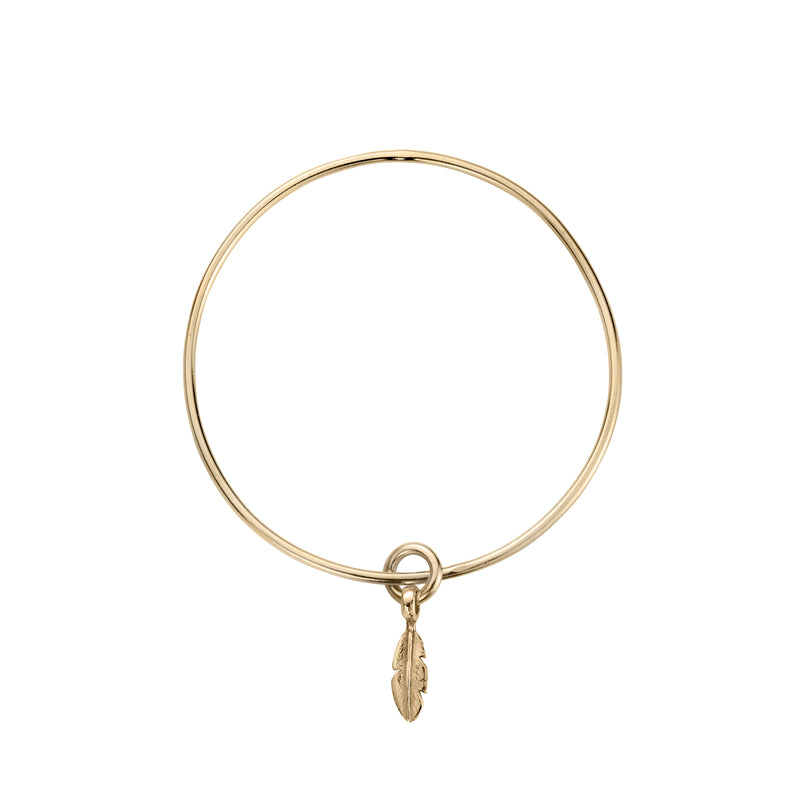 Gold Baby Feather Bangle