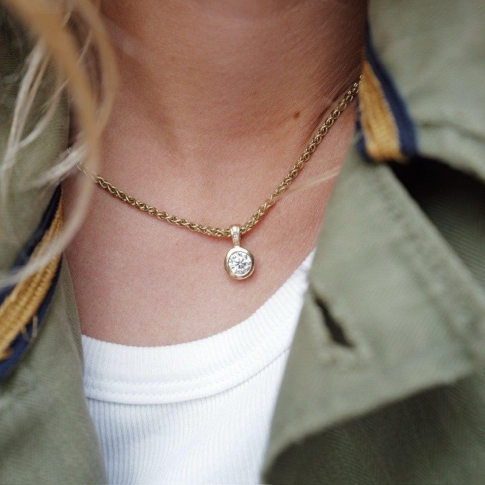 CIANA Gold Lab Grown Diamond Pendant Necklace