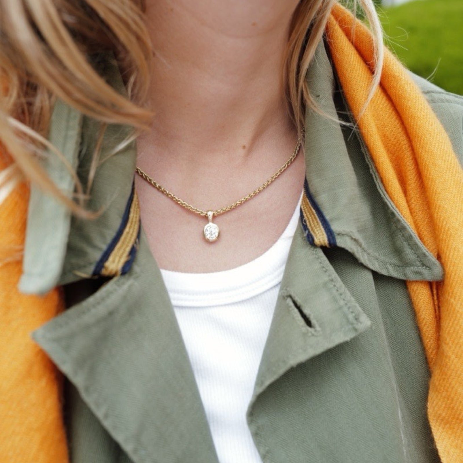 CIANA Gold Lab Grown Diamond Pendant Necklace