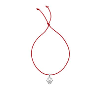 Silver Tiny Hamsa Hand Cord Bracelet