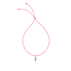 Silver Little Girl Cord Bracelet