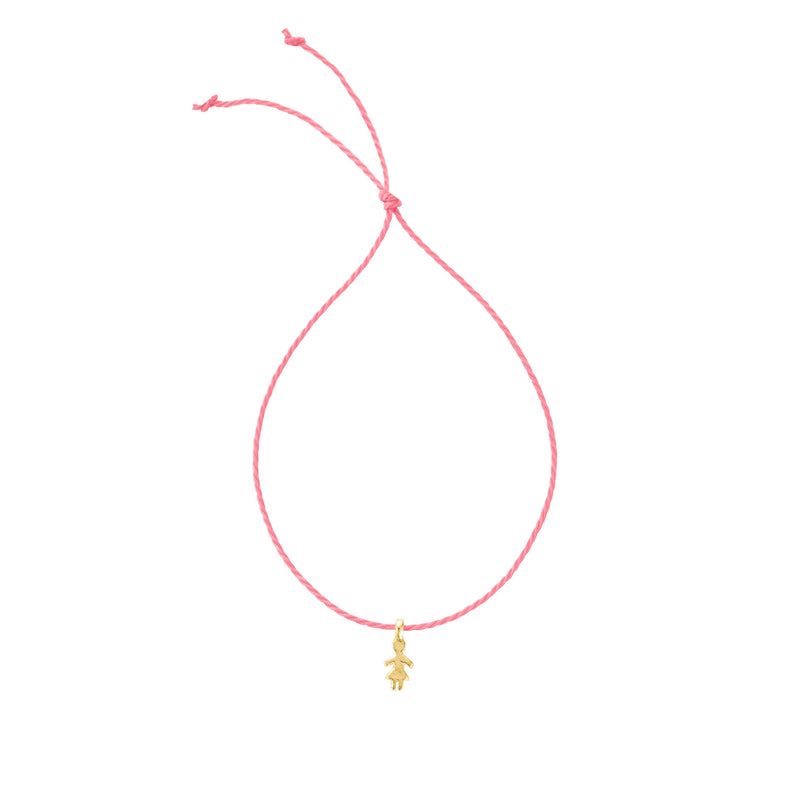 Gold Little Girl Cord Bracelet