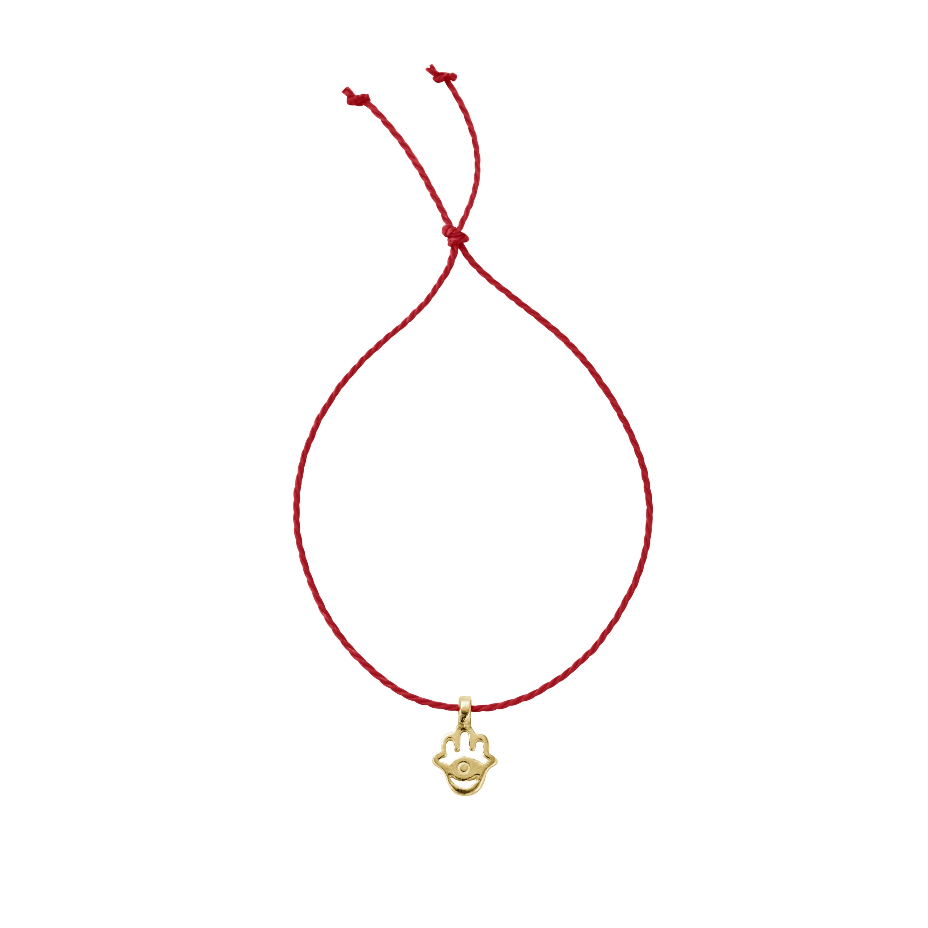 Gold Tiny Hamsa Hand Cord Bracelet