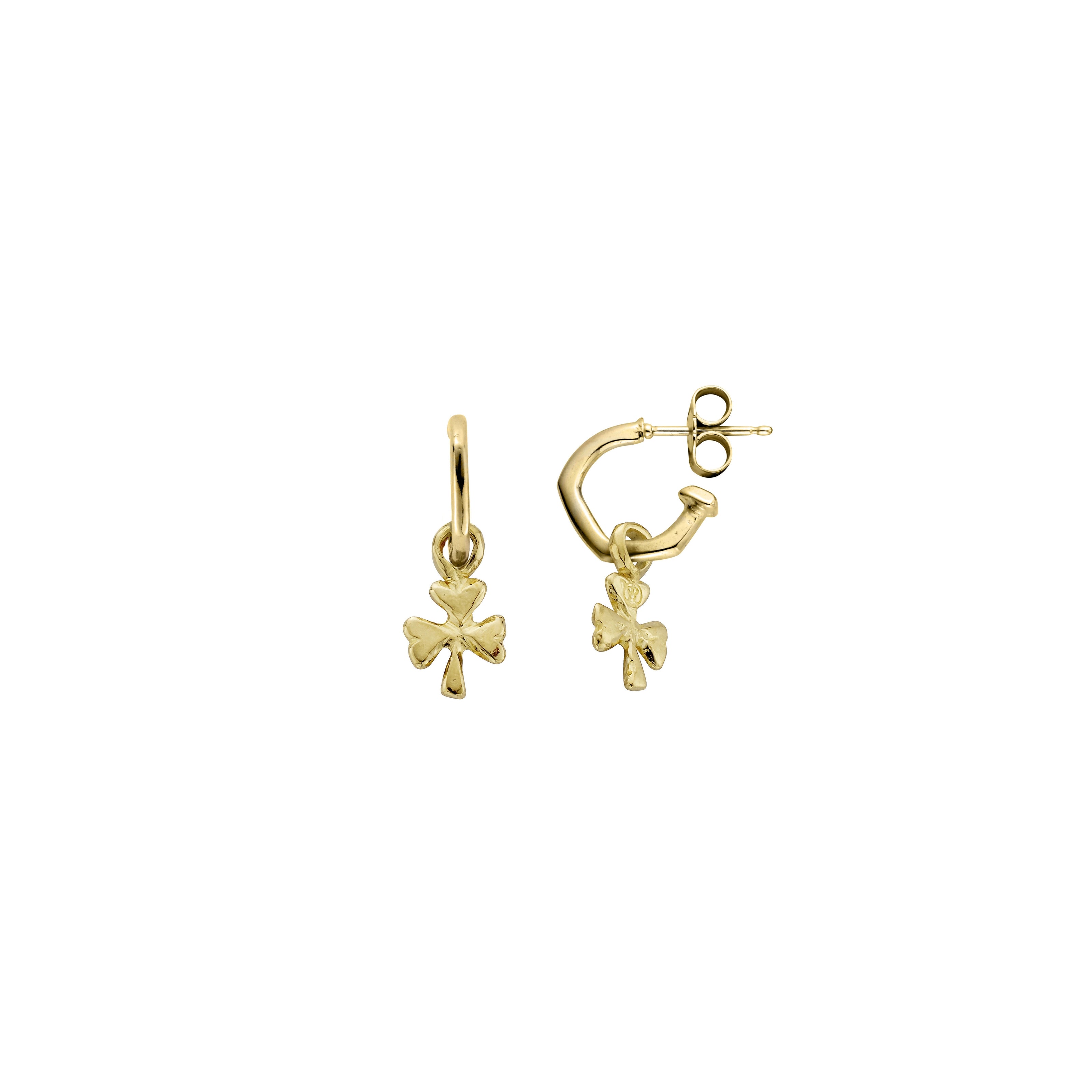 Gold Tiny Cupid Hoop Earrings