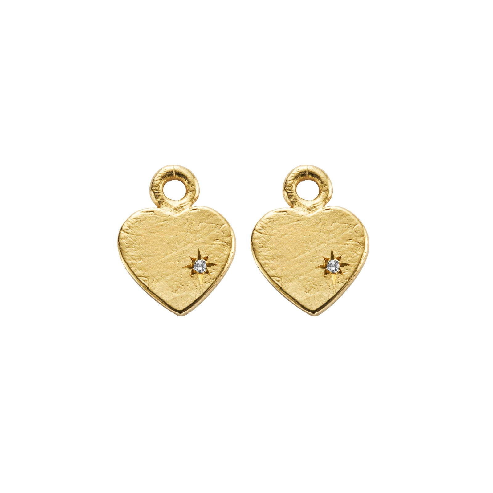Gold Diamond Midnight Keeper's Heart Earring Charms