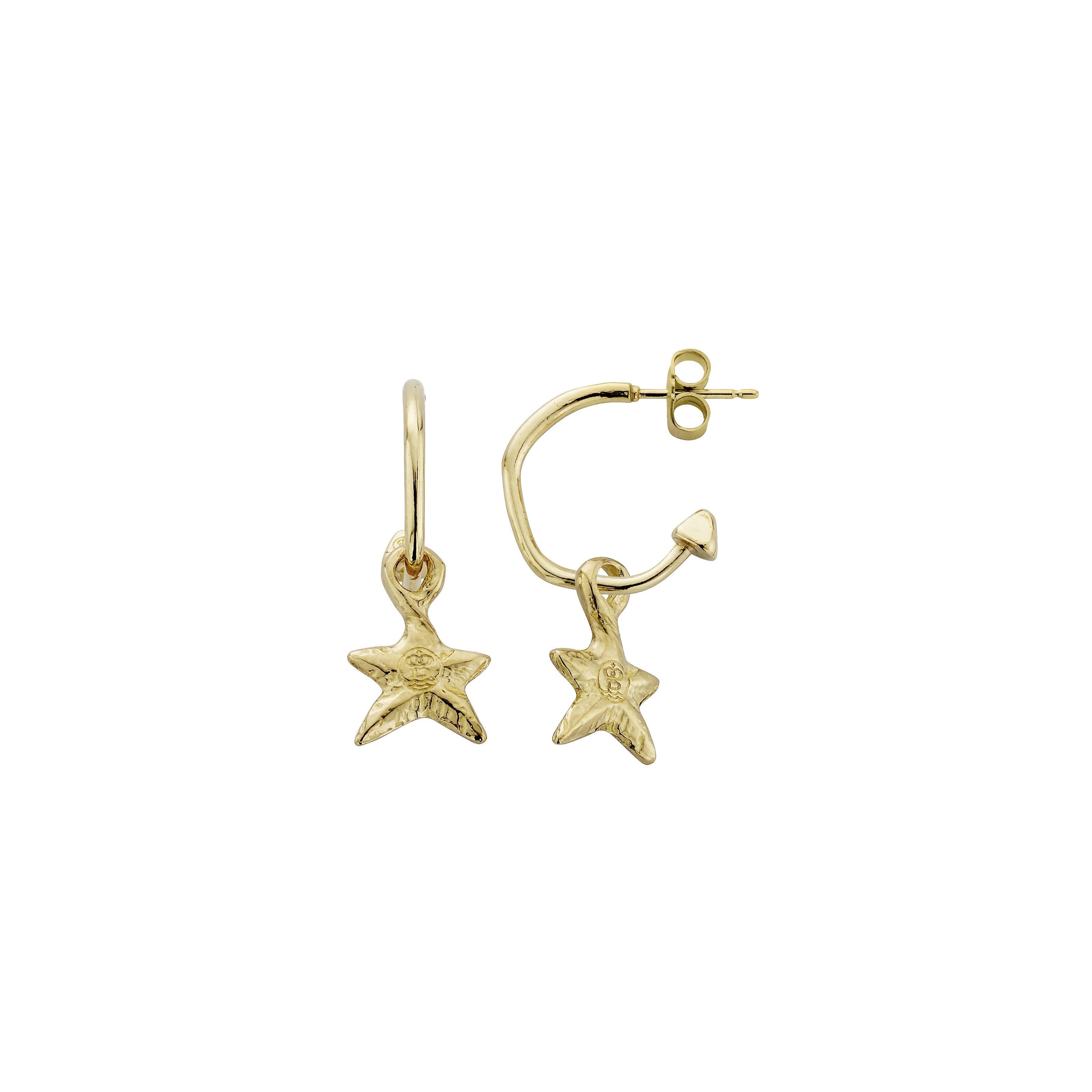 Gold Mini Cupid Hoop Earrings