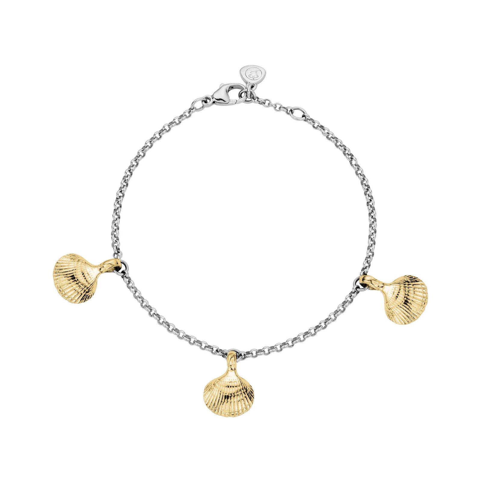 Silver & Gold Trio Mini Shell Anklet