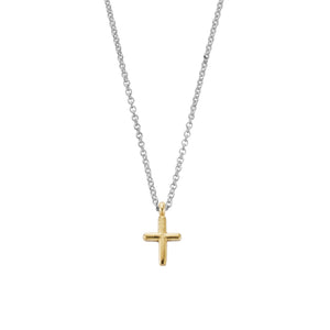 Silver & Gold Mini Cross Necklace
