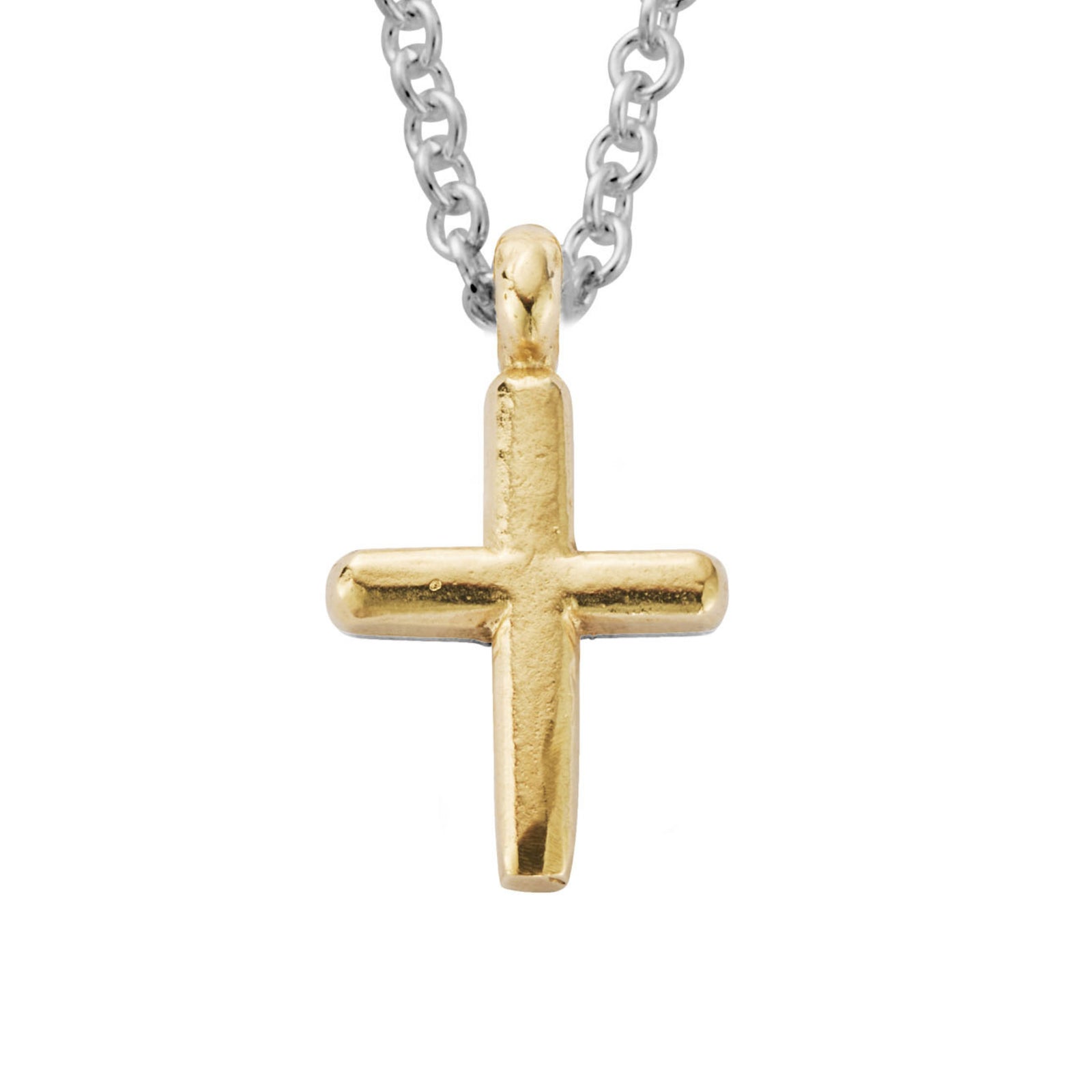 Silver & Gold Mini Cross Necklace