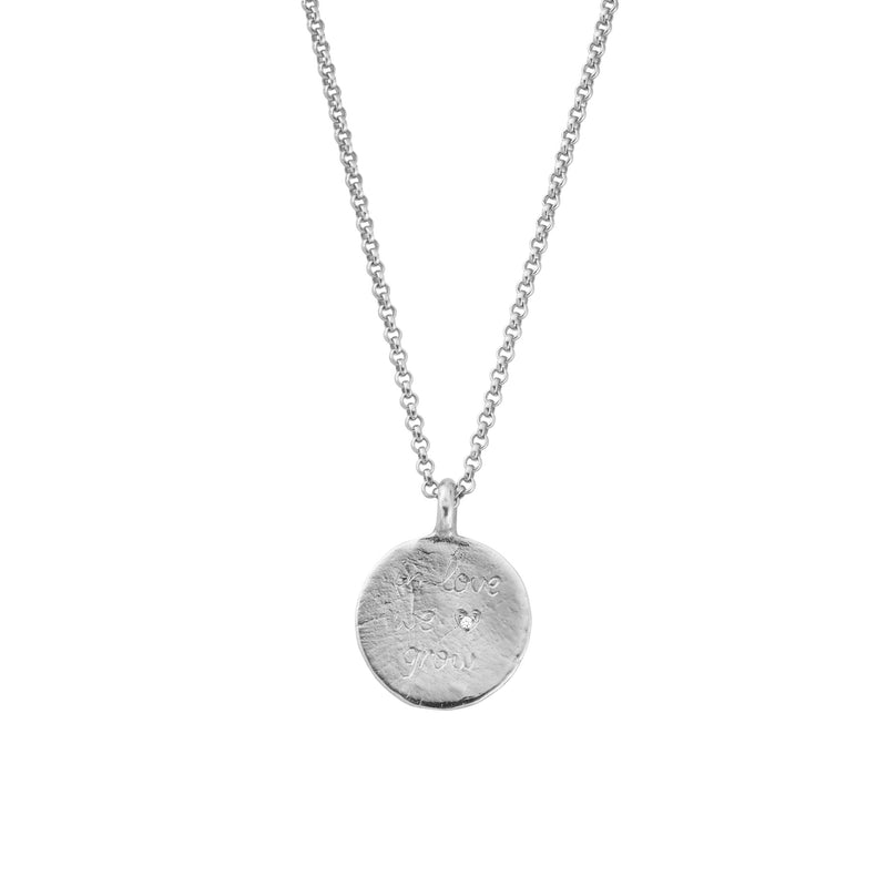 Silver Diamond 'In Love We Grow' Necklace