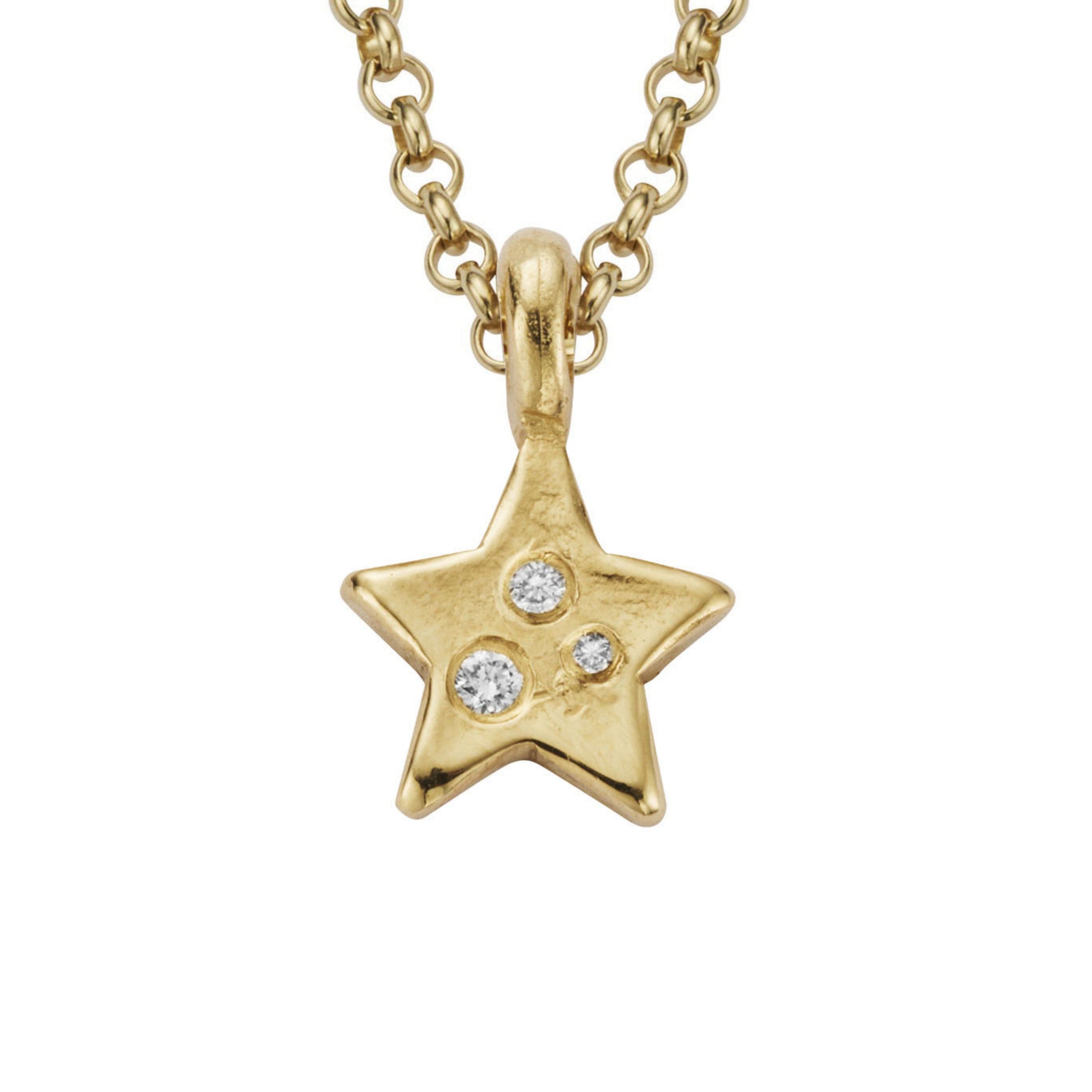 Gold Trio Diamond Guiding Star Necklace