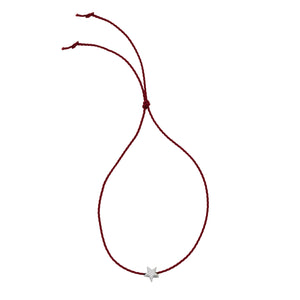 Silver Tiny Star Cord Bracelet