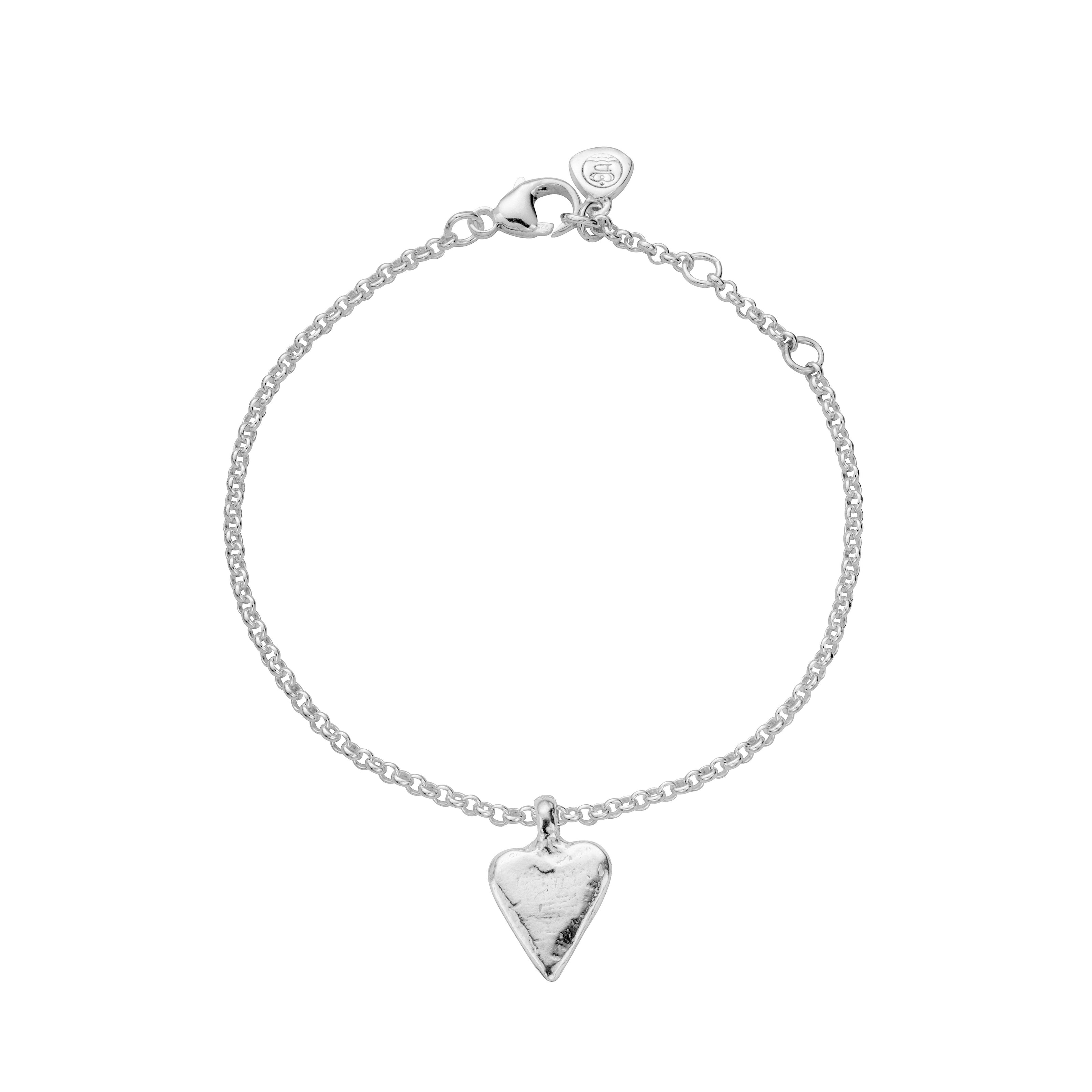 Silver Mini Heart Chain Bracelet