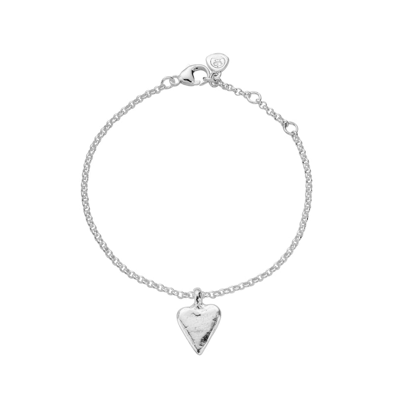 Silver Mini Heart Chain Bracelet