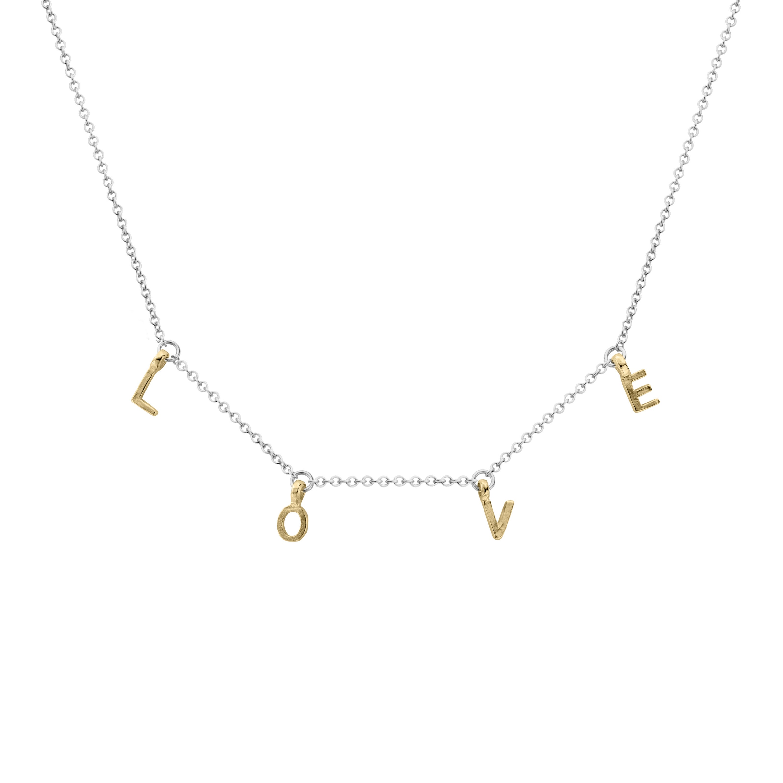 Silver & Gold Fixed Alphabet Necklace