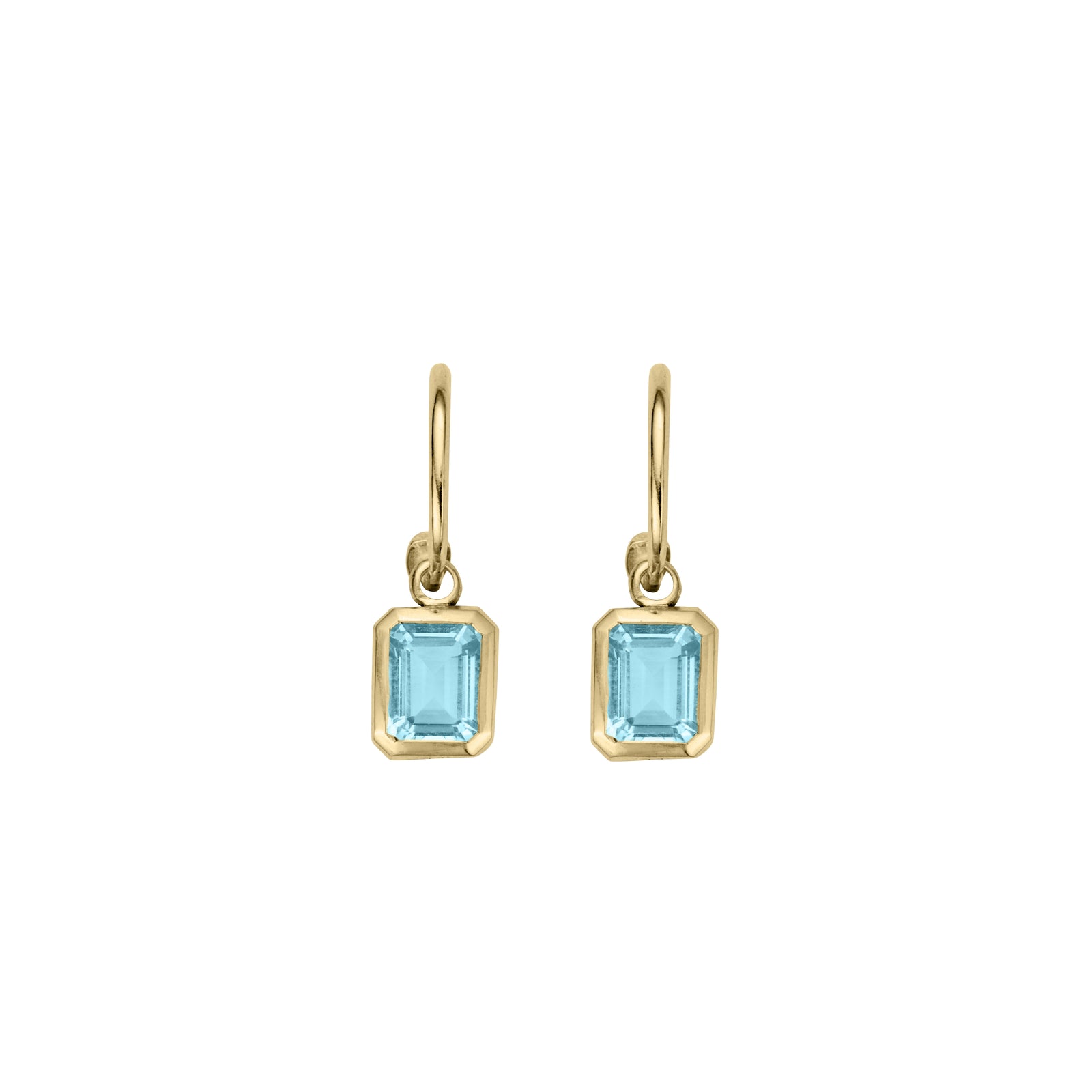 Gold Juno Blue Topaz Earring Charms