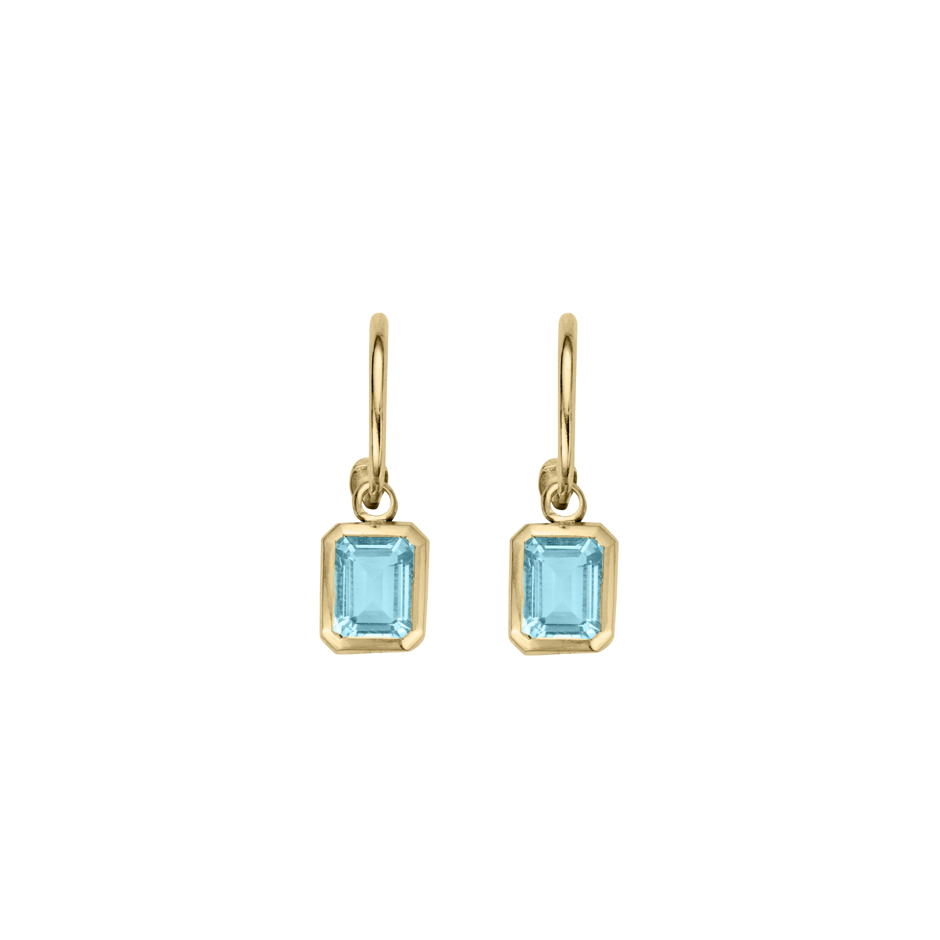 Gold Juno Blue Topaz Earring Charms