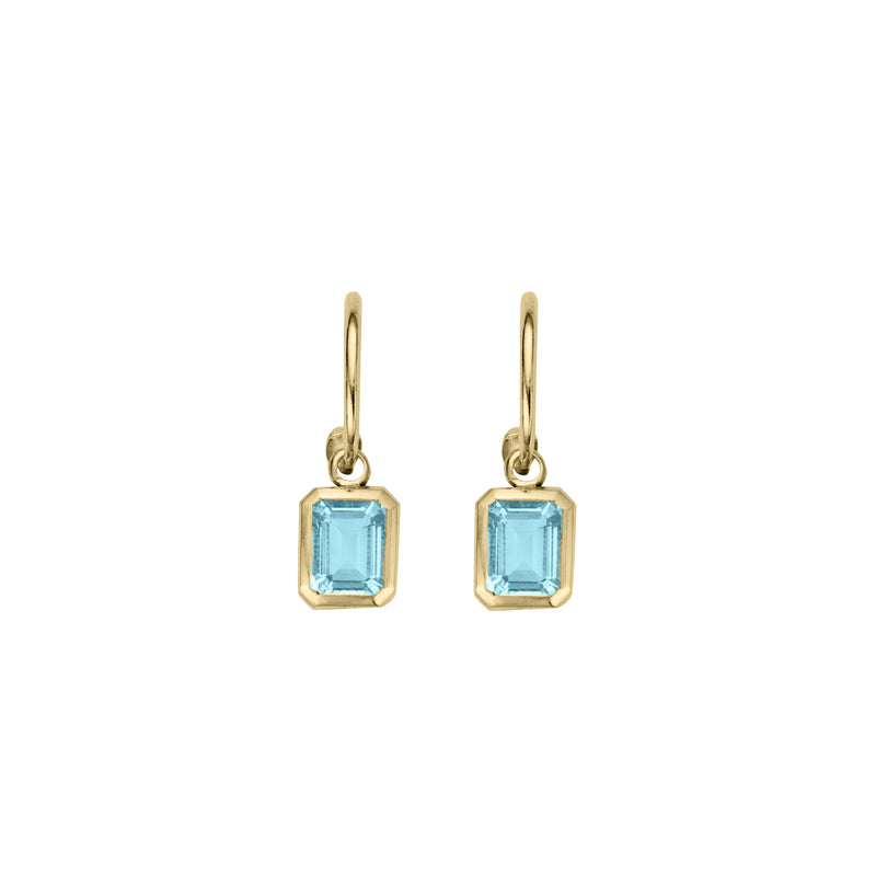 Gold Juno Blue Topaz Earring Charms