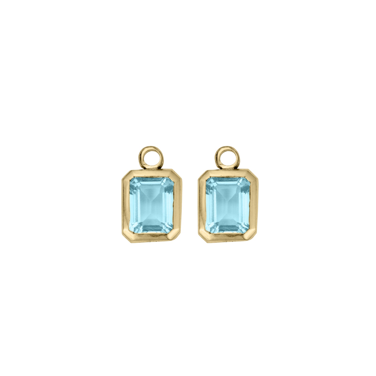 Gold Juno Blue Topaz Earring Charms