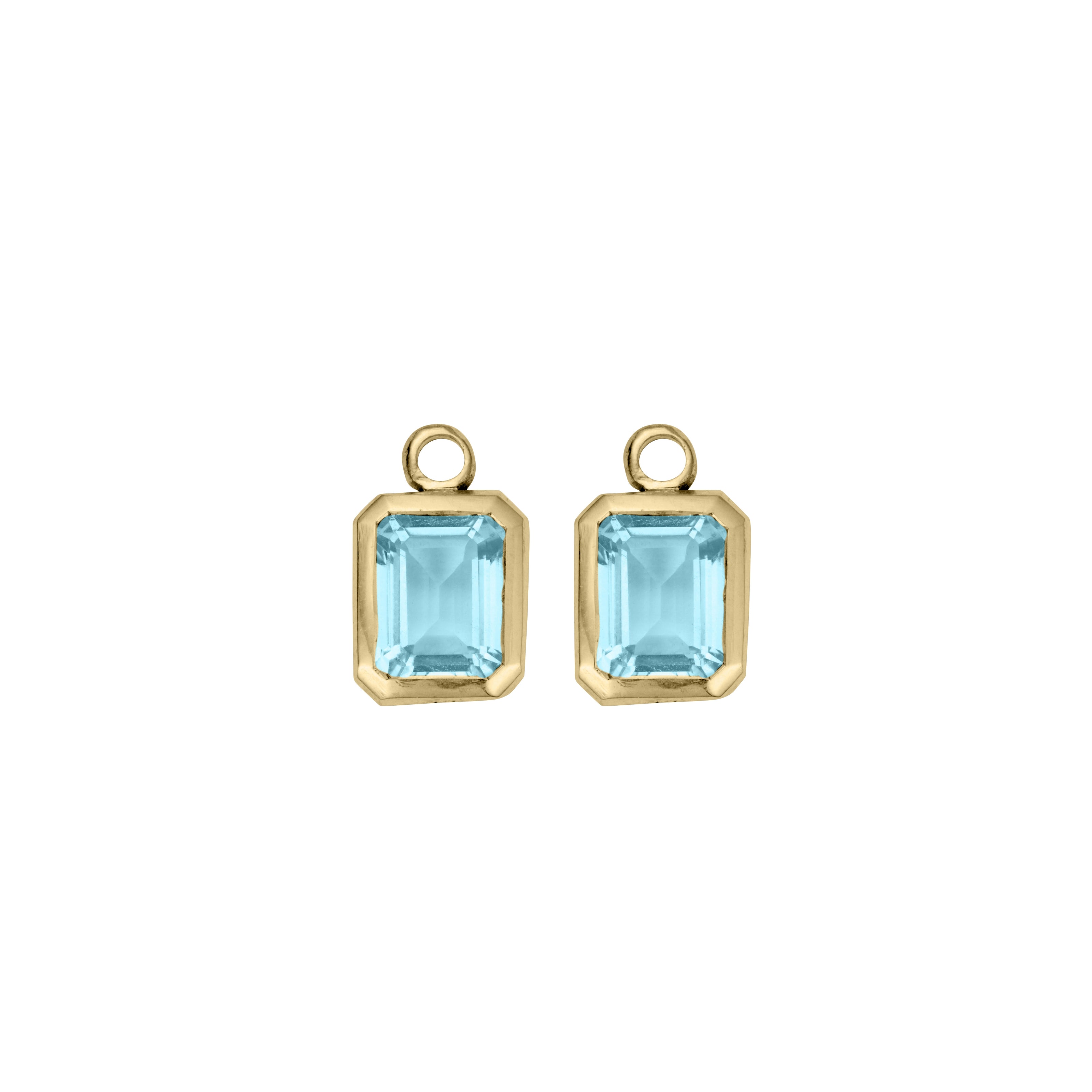 Gold Juno Blue Topaz Earring Charms