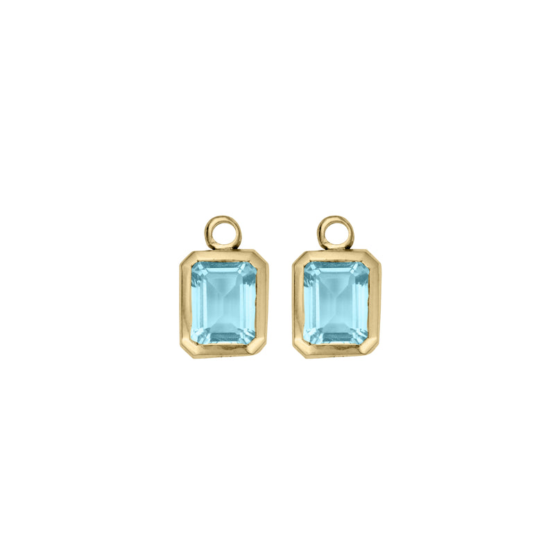 Gold Juno Blue Topaz Earring Charms