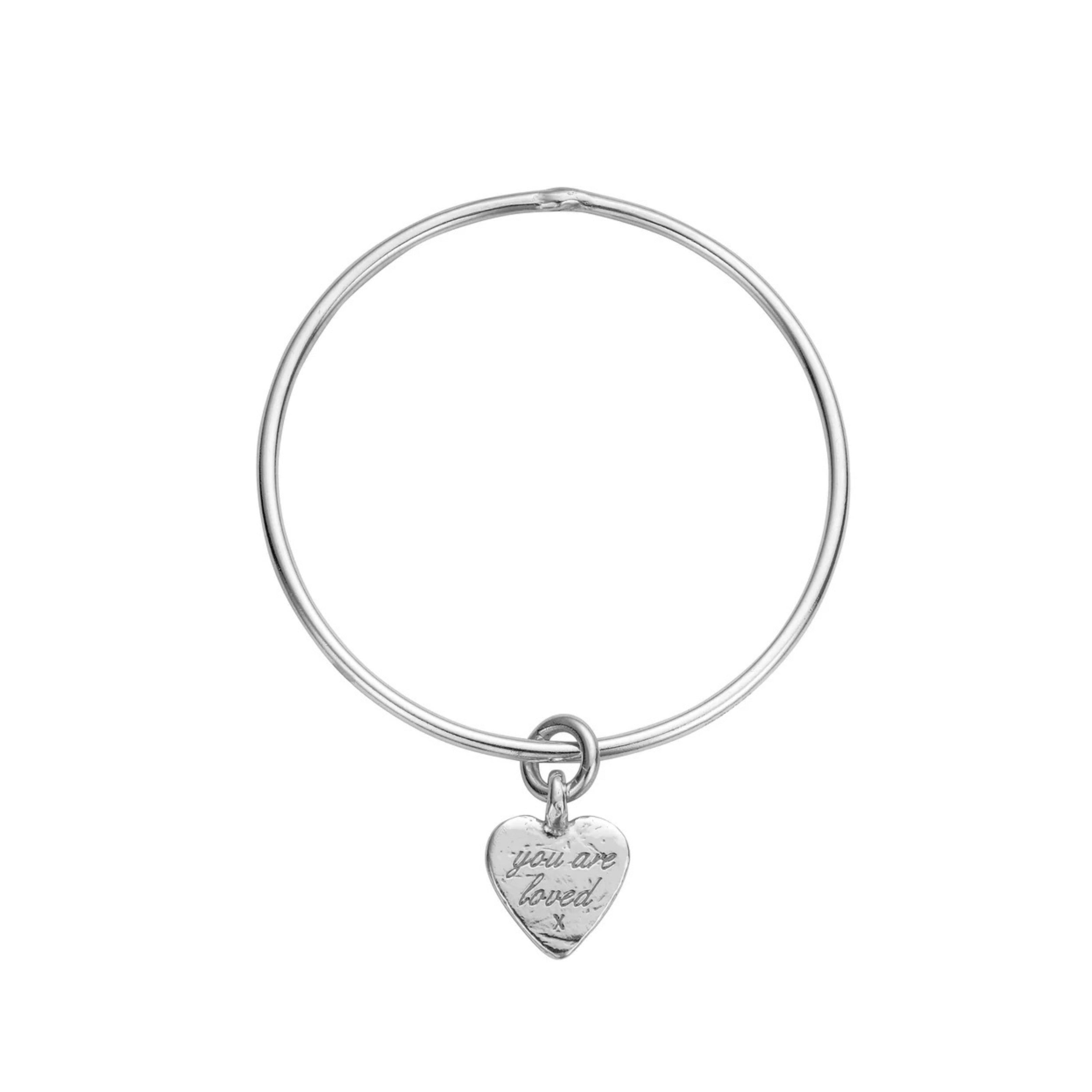 Silver Medium You Are Loved Bangle