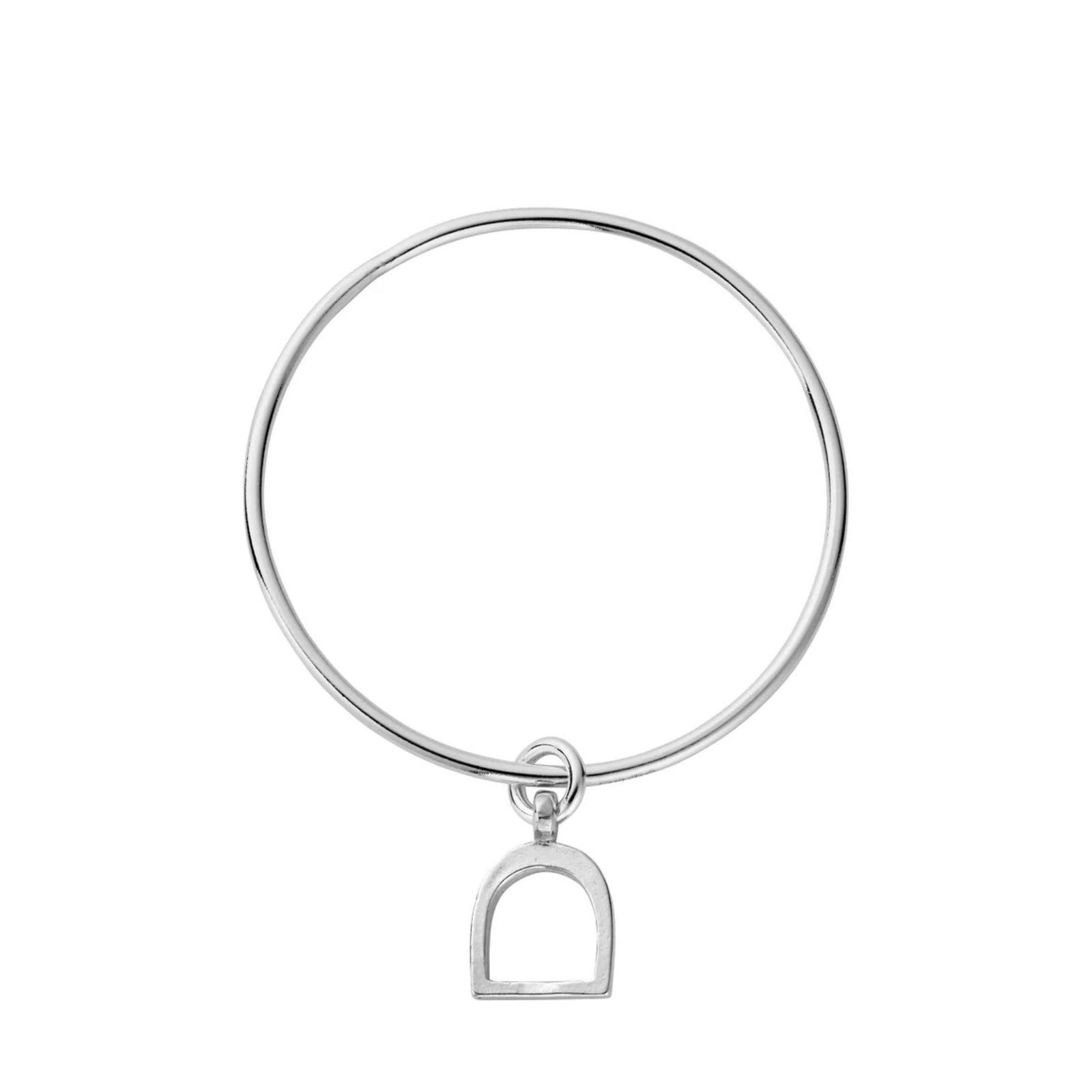Silver Medium Stirrup Bangle