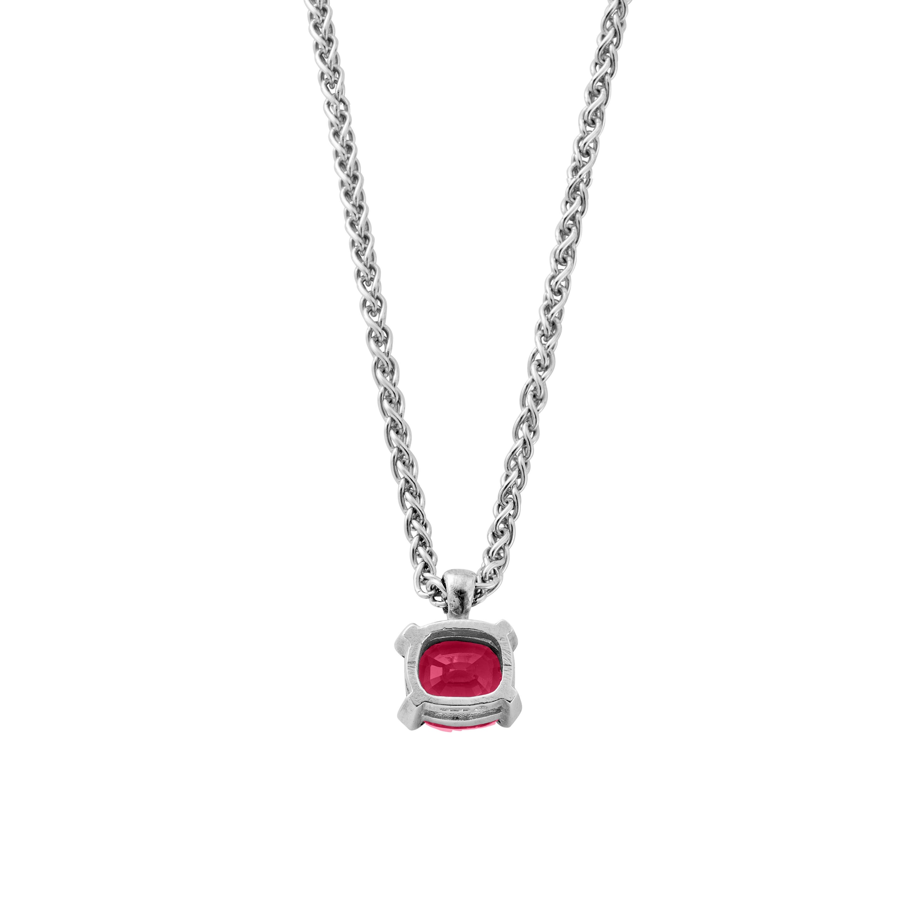 RAISA White Gold Spinel Spiga Chain Necklace