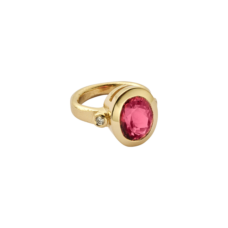RANA Gold Pink Tourmaline & Diamond Ring
