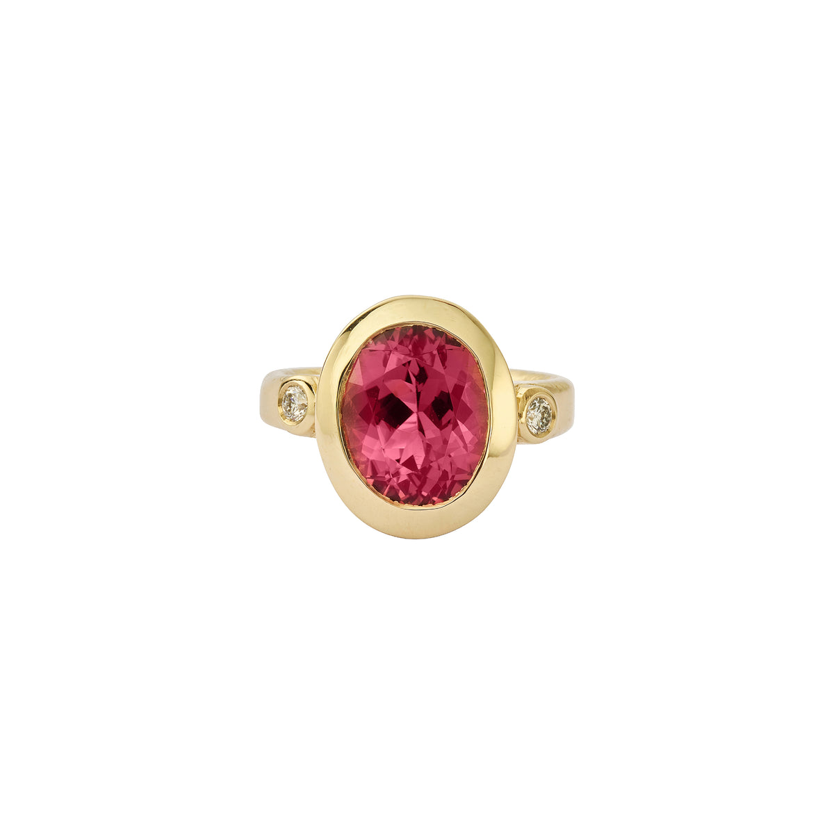 RANA Gold Pink Tourmaline & Diamond Ring