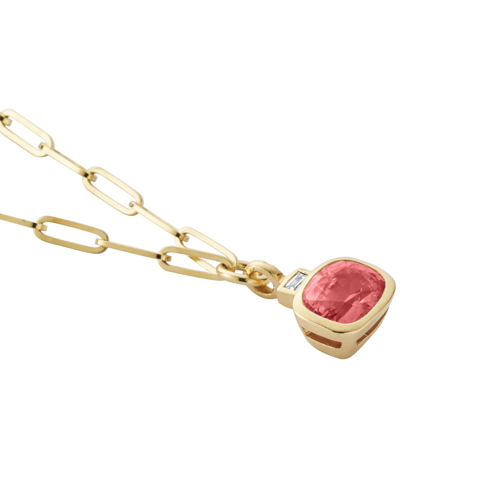 ROSALYN Gold Pink Tourmaline & Diamond Necklace