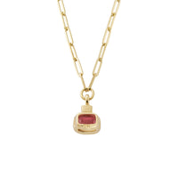 ROSALYN Gold Pink Tourmaline & Diamond Necklace