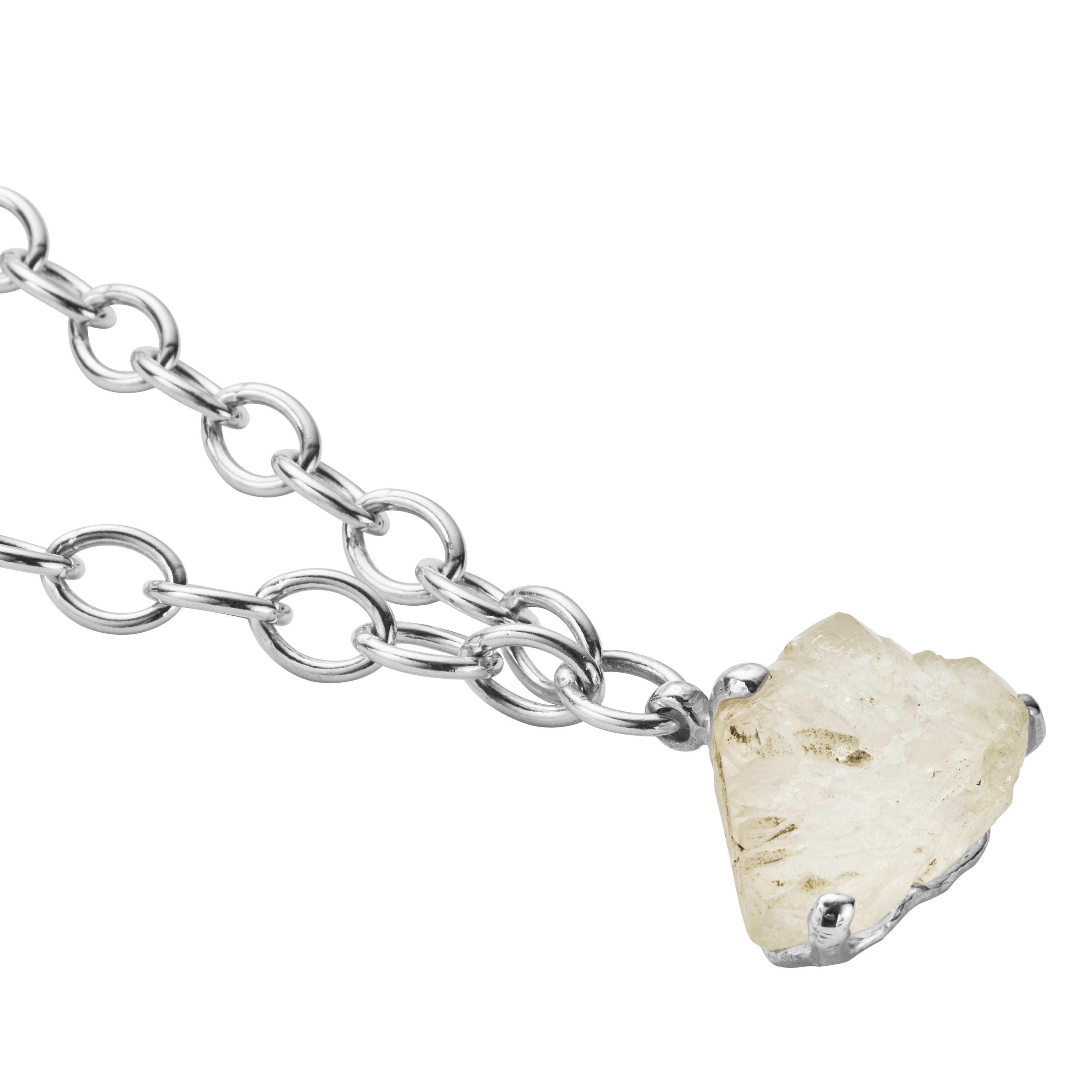 No.21 Silver Rock Crystal Pendant Sylt Chain Necklace
