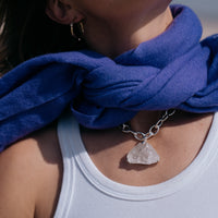 No.21 Silver Rock Crystal Pendant Sylt Chain Necklace
