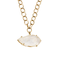 No.2 Gold Rock Crystal Pendant Handmade Chain Necklace
