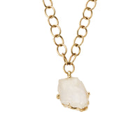 No.3 Gold Rock Crystal Pendant Handmade Chain Necklace