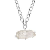 No.17 Silver Rock Crystal Pendant Sylt Chain Necklace