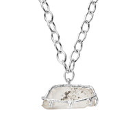 No.17 Silver Rock Crystal Pendant Sylt Chain Necklace